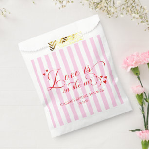 Love Is In The Air Pink Red Hearts Bridal Shower Favour Bags