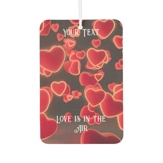 Love is in the Air Red Heart Car Air Freshener (Front)