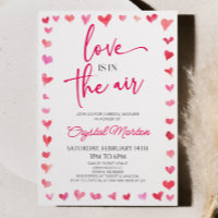 Love Is In The Air Red Pink Hearts Bridal Shower