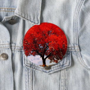 Love is in the air...Red Tree 10 Cm Round Badge