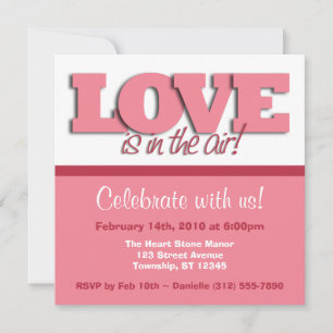 Love Is In The Air ~ Square Valentine's Day Invite