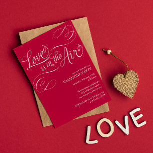 "Love is in the Air" Stylish Valentines Day Party Invitation