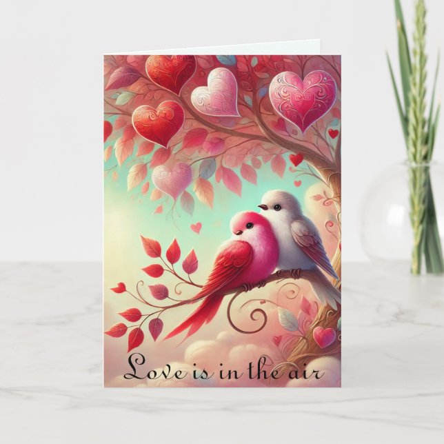 Love is in the air Sweet Birds Holiday Card (Front)