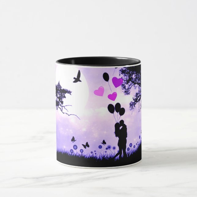 "love is in the air' two toned mug. mug (Center)