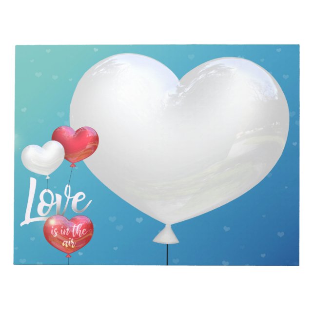 Love Is In The Air Valentine Balloons - Notepad (Front)