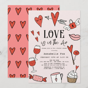 Love is in the Air Valentine Bridal Shower Invitation