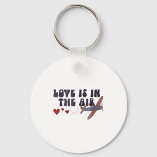 Love Is In The Air Valentine’s Airplane Key Ring