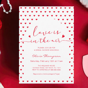 Love is in the air Valentines Bridal Shower Invitation