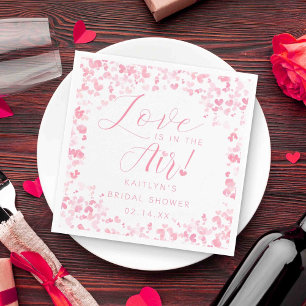 Love Is In The Air Valentine's Day Bridal Shower Napkin