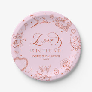 Love Is In The Air Valentine's Day Bridal Shower Paper Plate