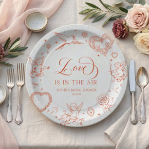 Love Is In The Air Valentine's Day Bridal Shower Paper Plate
