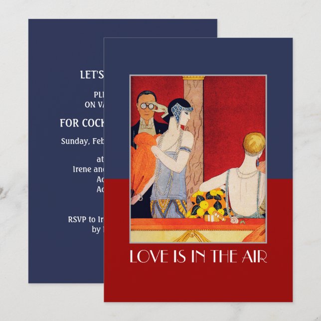 Love is in the Air Valentines Day Party Invitation (Front/Back)