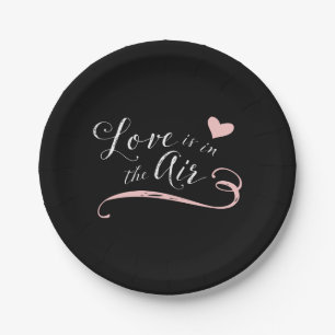 Love is in the Air -  Vintage Chalkboard Style Paper Plate