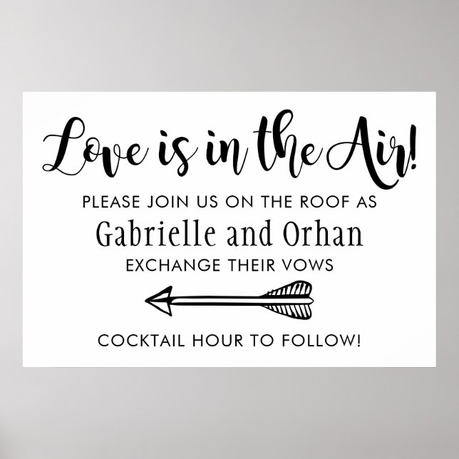 Love is in the Air Wedding Directional Poster (Front)