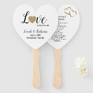 Love is in the Air Wedding Program Fan