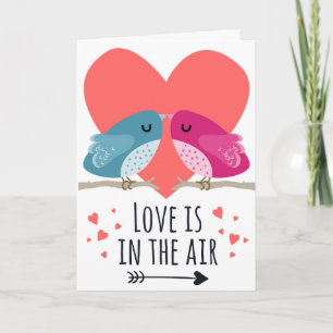 "Love is in the air" with lovely birds Valentine Card