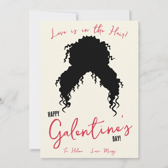 Love is in the Hair, Hair Tie, Scrunchie Gift Card (Front)