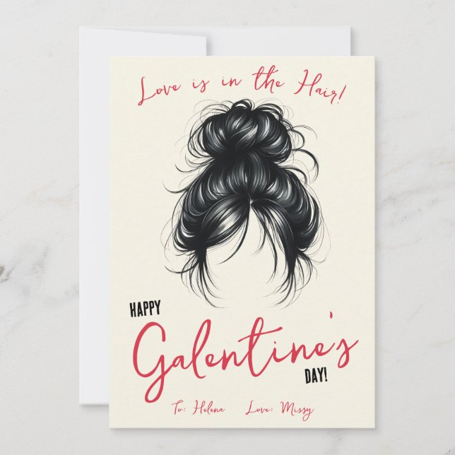 Love is in the Hair, Hair Tie, Scrunchie Gift Card (Front)
