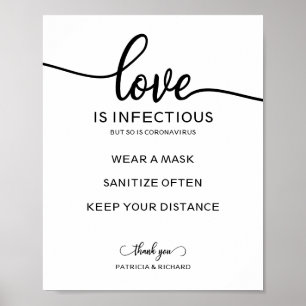 Love Is Infectious But So Is Coronavirus Sign