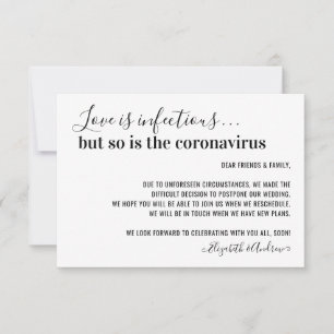 Love is Infectious Covid19 Wedding Postponement Announcement