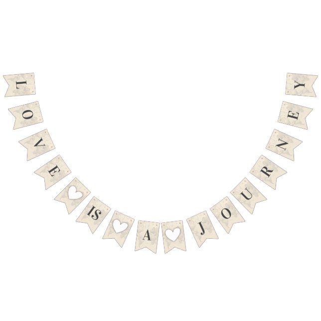 Love is Journey Chic Travel Bridal Shower Wedding Bunting (All)