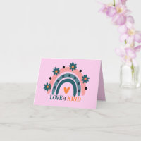 LOVE IS KIND COLOR PINK BOHO RAINBOW VALENTINE'S