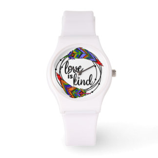 Love is Kind Colourful Feather Watch