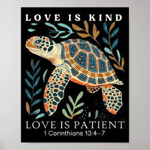 Love is kind love is patient 1 corinthians 13 4 7 poster