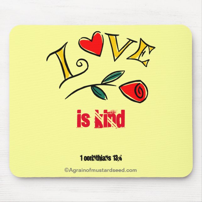 LOVE is kind ROSE Mouse Mat (Front)