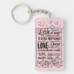 Love Is Kind With Hearts Key Ring