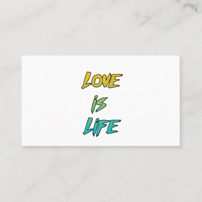 Love is Life Quotes Gf & Bf Couple Goals Business Card (Front)