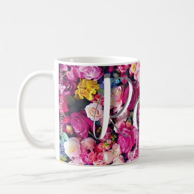 Love is like a blooms of roses coffee mug (Left)