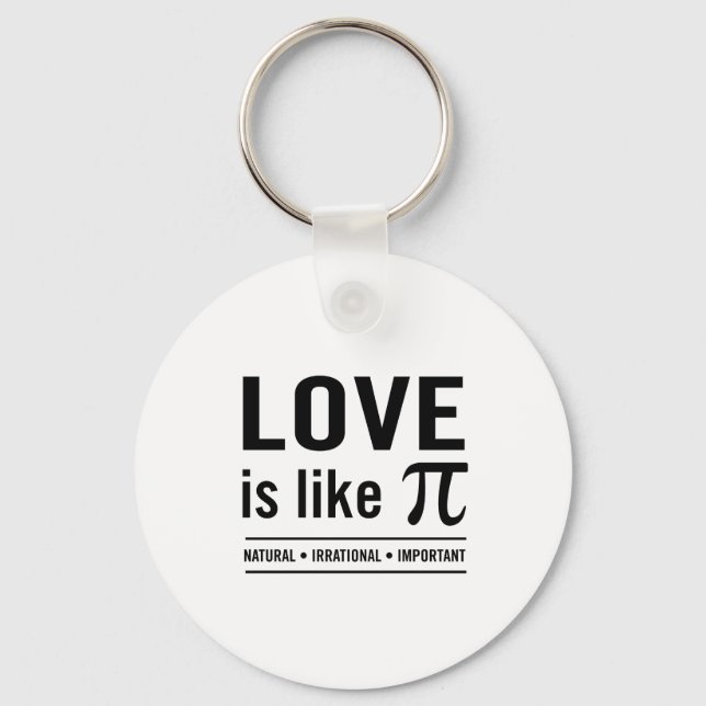 Love Is Like Pi Key Ring (Front)