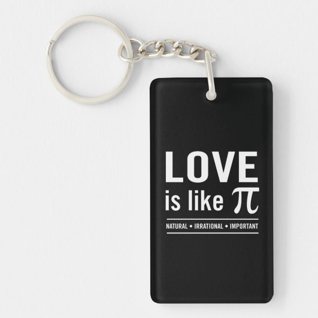 Love Is Like Pi Key Ring (Front)