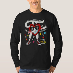 Love Is Like Pi Math Teacher Dabbing Pi Day Valent T-Shirt
