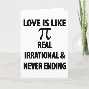 Love is Like Pi Real Irrational and Never Ending Holiday Card
