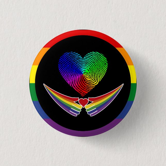 love is love 3 cm round badge (Front)