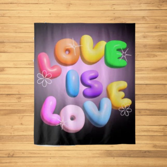 Love Is Love 3D Rainbow Pride Tapestry (Creator Uploaded)
