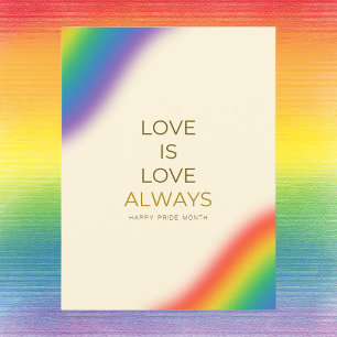 Love Is Love Always Minimalist Rainbow Postcard