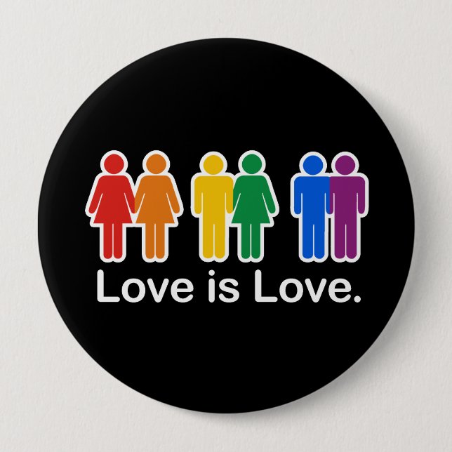 LOVE IS LOVE BASIC 10 CM ROUND BADGE (Front)