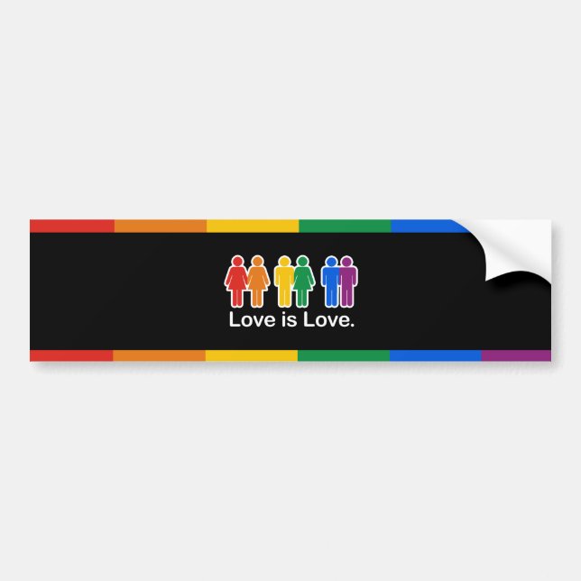 LOVE IS LOVE BASIC BUMPER STICKER (Front)