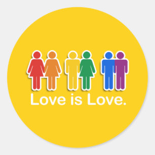 LOVE IS LOVE BASIC CLASSIC ROUND STICKER