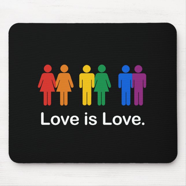 LOVE IS LOVE BLACK MOUSE MAT (Front)