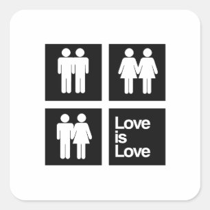 Love is Love Blocks Square Sticker