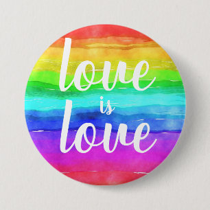Love is Love Bold Gay Pride Rainbow Button