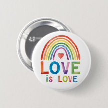 "Love Is Love" Bright Colour Rainbow Gay Pride 