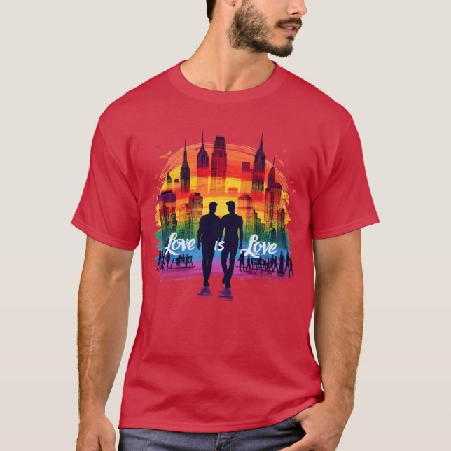 Love is Love Celebrate Pride and Diversity retro T-Shirt (Front)