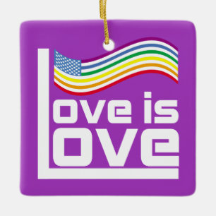 Love is love ceramic ornament