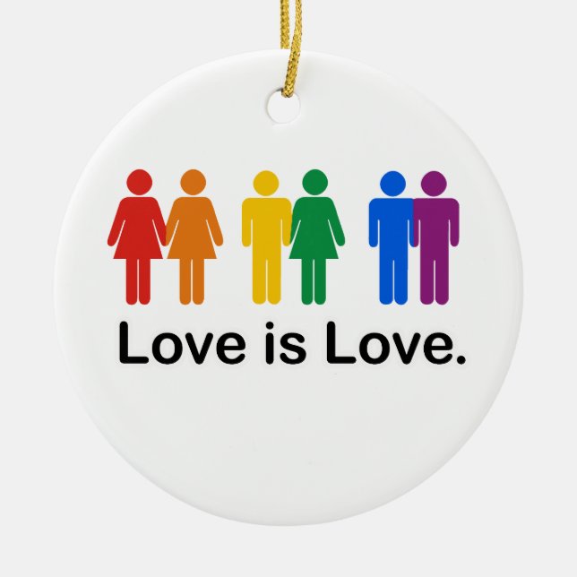 Love is Love Ceramic Tree Decoration (Front)