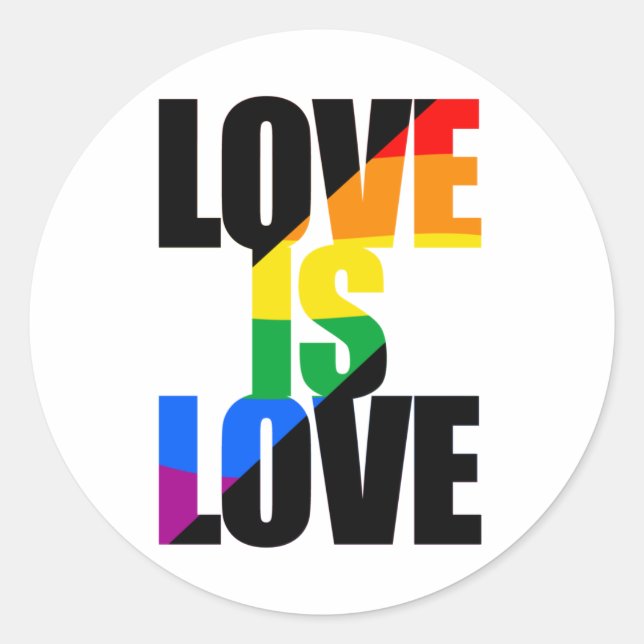 Love is Love Classic Round Sticker (Front)